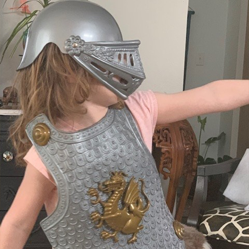 Layla dressed as knight