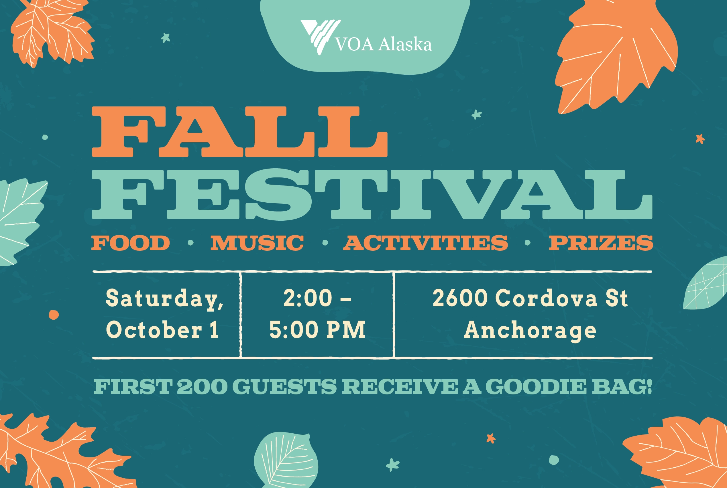 Fall festival event flyer for family friendly event in Anchorage, Alaska
